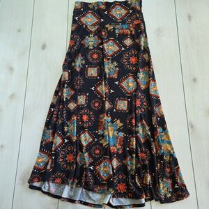 LuLaRoe Maxi Skirt with Colorful Geometric Patterns